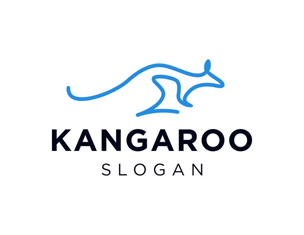 Kangaroo logo design created using the Corel Draw 2018 application with a white background