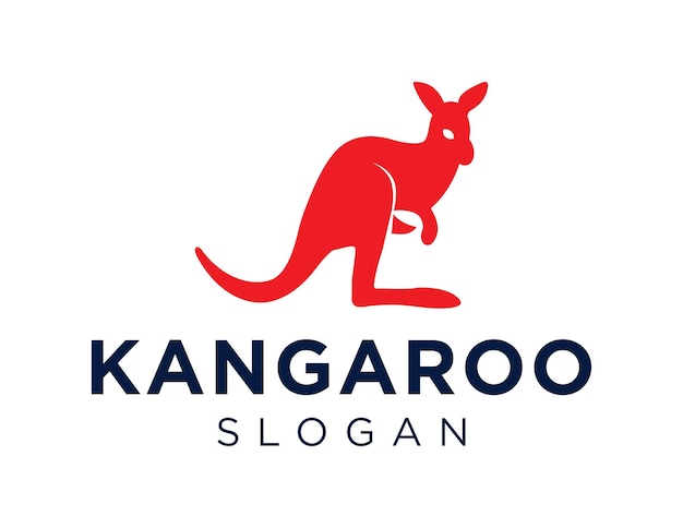 Kangaroo logo with a red kangaroo on a white background