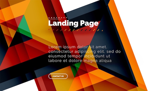 Kare şekilli geometrik soyut arka plan açılış sayfası web tasarım şablonu