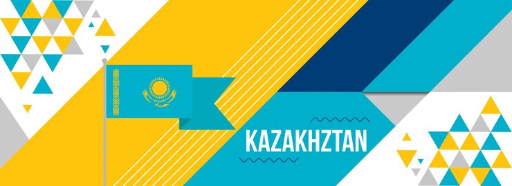 Vektör kazakhstan national or independence day banner for country celebration retro modern design