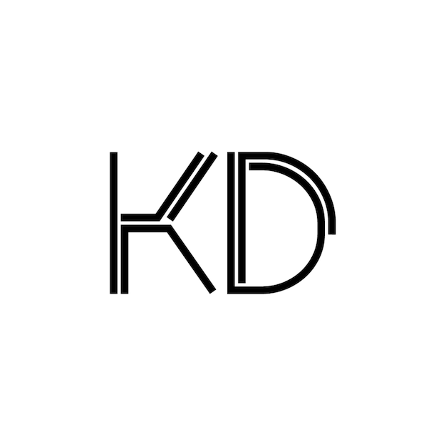KD monogram logo design letter text name symbol monochrome logotype alphabet character simple logo