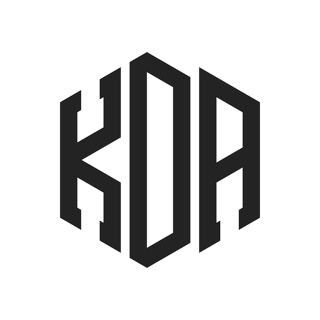 KDA Logo Design Initial Letter KDA Monogram Logo using Hexagon shape