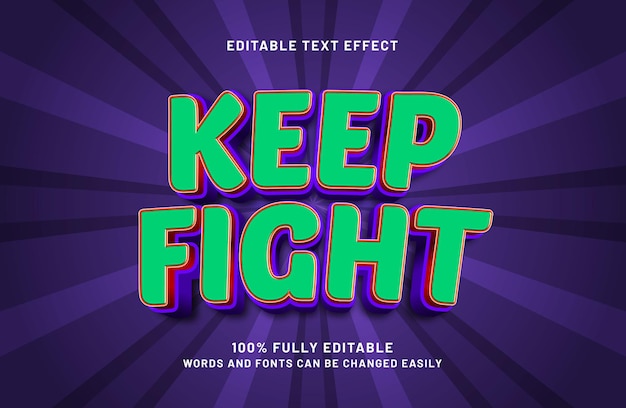 keep fight editable text effect in modern and simple text style