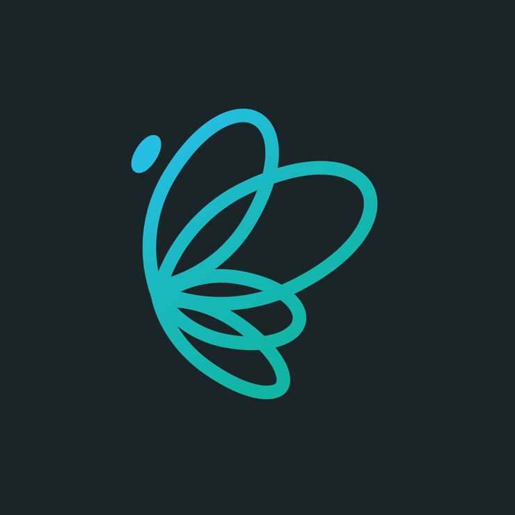 kelebek çizgi logo tasarım ilhamı Akıllı temiz ve modern logo tasarım çizimi