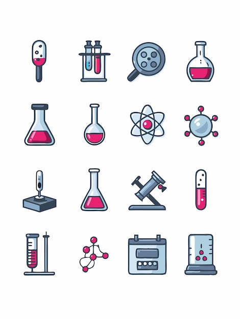 Kemiexperiment vektorgrafik illustration EPS-källfilsformat förlustfri skalningsikon desig