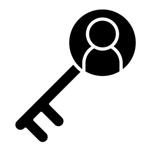 Key Accounts Glyph Solid Black Illustration