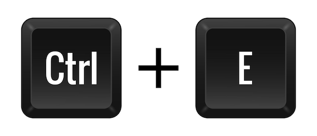 key combination ctrl e line icon simplify complex processes improve efficiency and enhance productivity vector linear icon for business and advertising