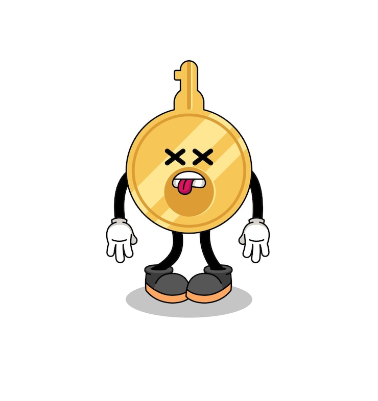 Vektör key mascot illustration is dead