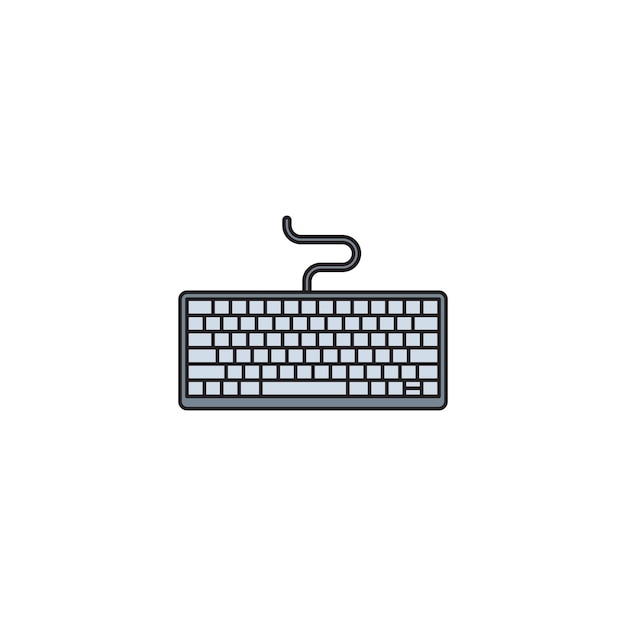 Keyboard colored vector icon on white background