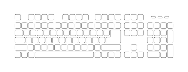 Keyboard key linear style vector illustration for computer Flat keyboard for web design Device icon