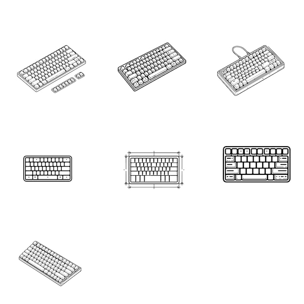 keyboard outline drawing highlighting rectangular shape and key arrangement