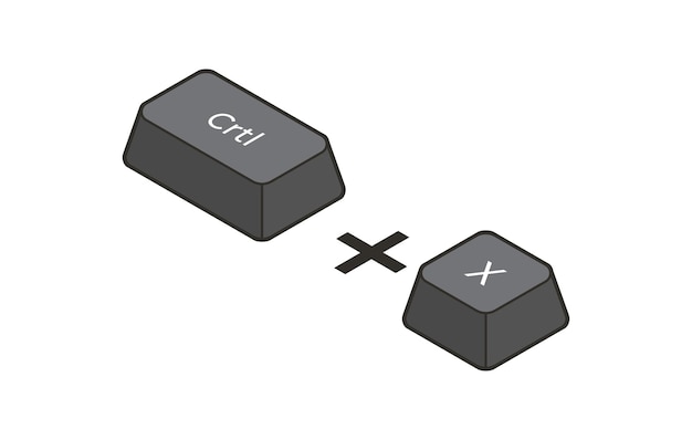 Keyboard shortcuts Crtl X in isometric style
