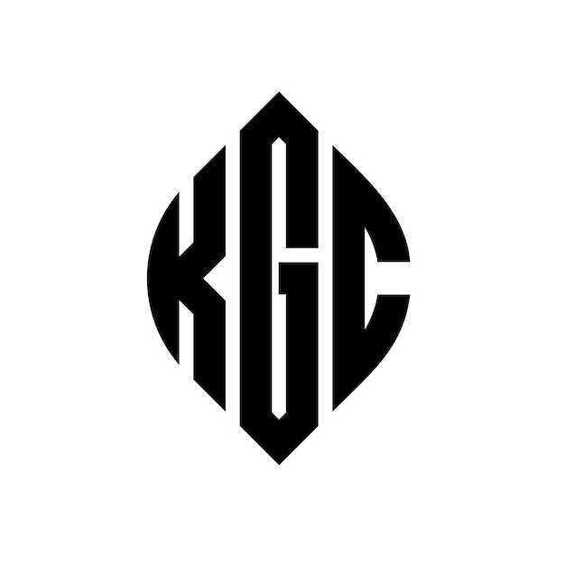 KGC circle letter logo design with circle and ellipse shape KGC ellipse letters with typographic style The three initials form a circle logo KGC Circle Emblem Abstract Monogram Letter Mark Vector