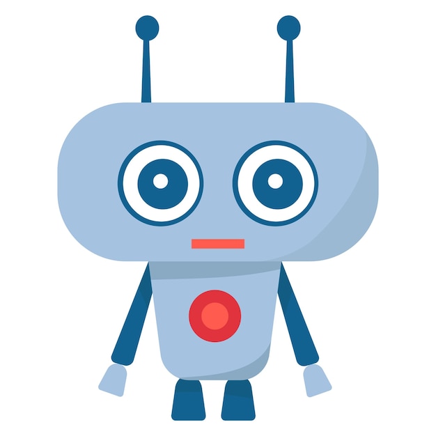 Kid robot in flat style on white background vector