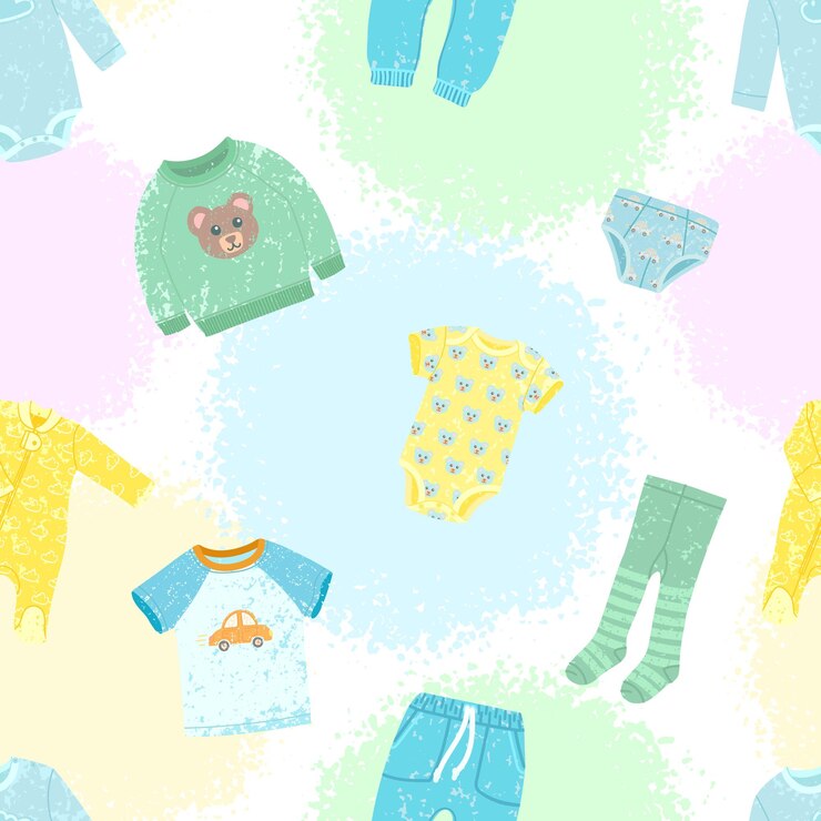 Vektör kids clothes seamless pattern