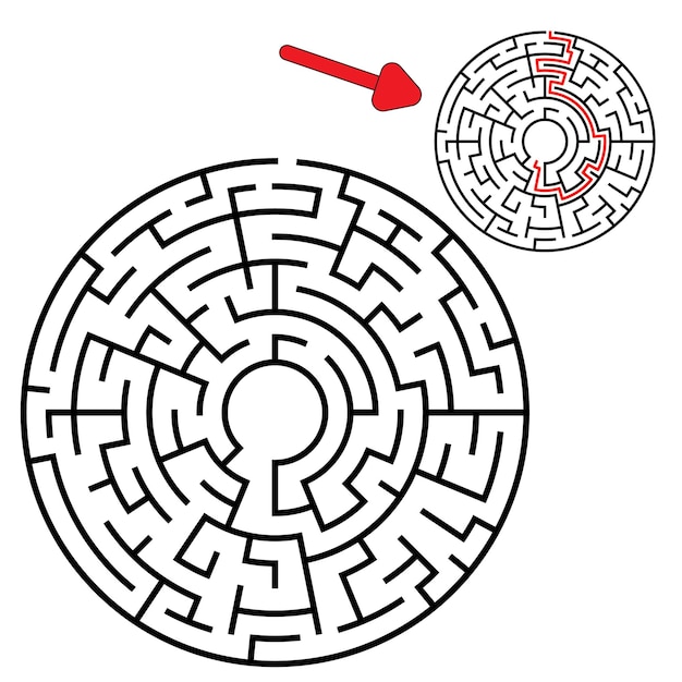 Kids riddle maze puzzle labyrinth vector illustration