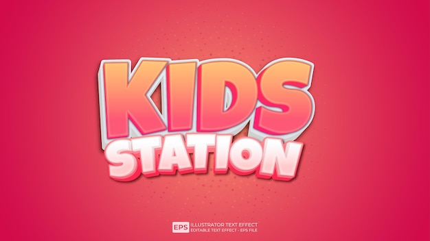 Kids Station editable text effect font