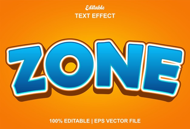 Kids zone text effect with blue color editable