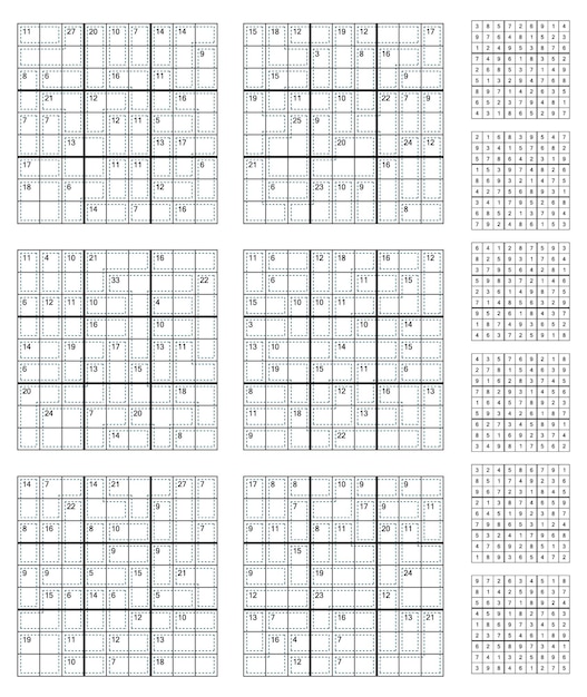 Killer Sudoku game set with answers