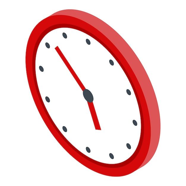 Kindergarten wall clock icon Isometric of kindergarten wall clock vector icon for web design isolated on white background