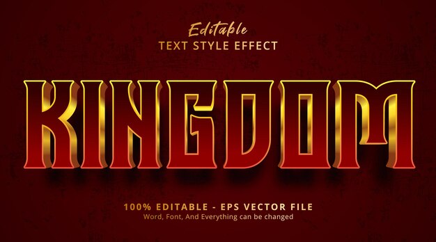 Kingdom text on luxury red gradient style effect, editable text effect
