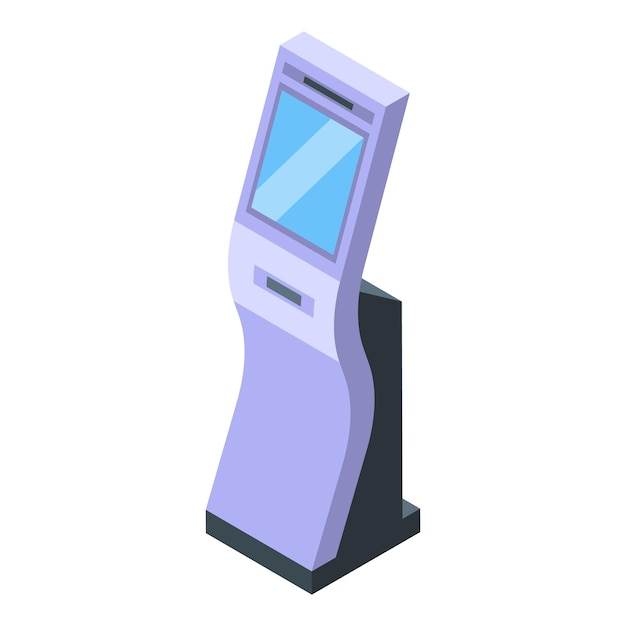 kiosk icon isometric vector smart touchscreen smart swipe