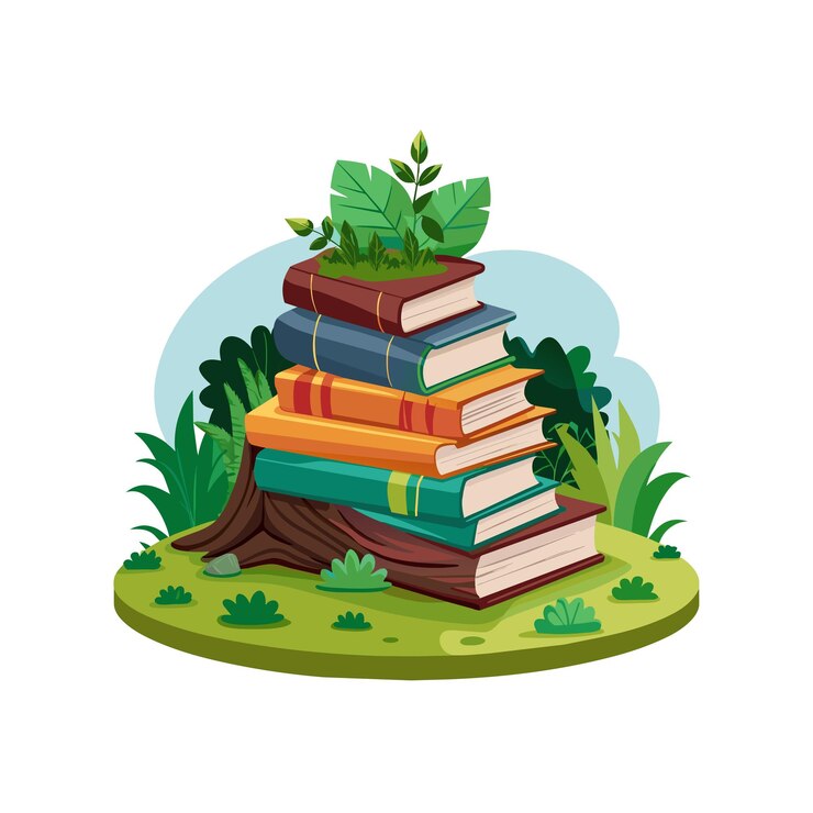 Vektör kitap yığını vektör çizim konsepti