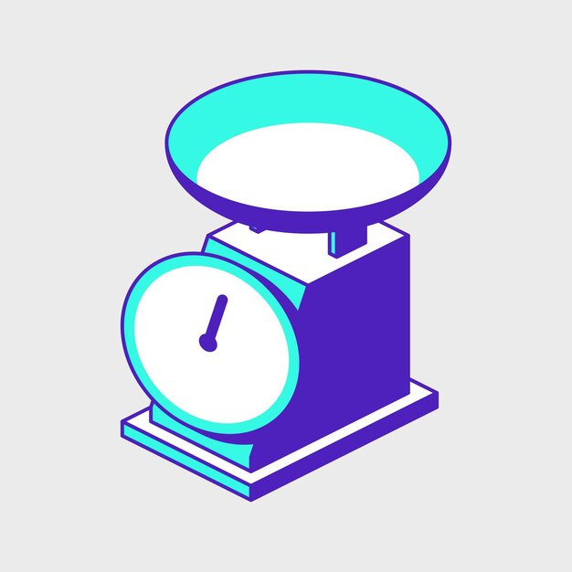 kitchen scale isometric vector icon illustration