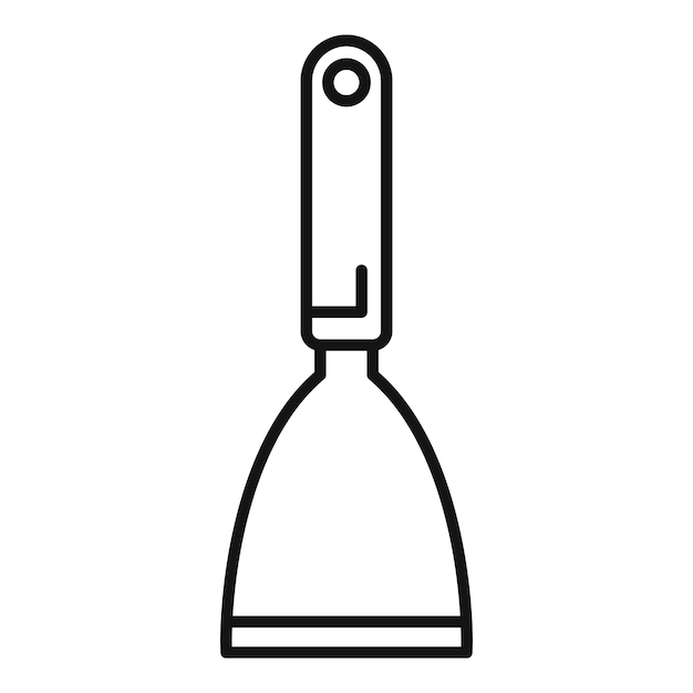 Kitchen spatula line icon illustrating cooking utensil