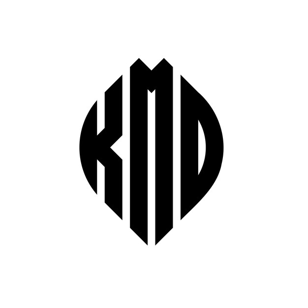 kmo circle letter logo design with circle and ellipse shape kmo ellipse letters with typographic style the three initials form a circle logo kmo circle emblem abstract monogram letter mark vector