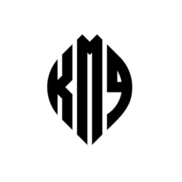 kmq circle letter logo design with circle and ellipse shape kmq ellipse letters with typographic style the three initials form a circle logo kmq circle emblem abstract monogram letter mark vector