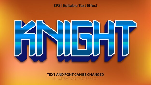 knight blue editable text effect