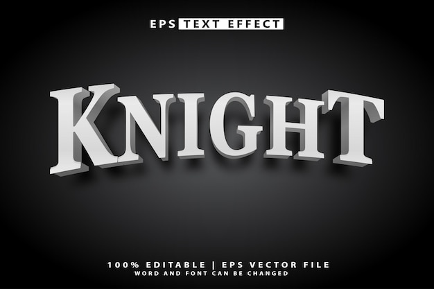 knight editable text effect vector design
