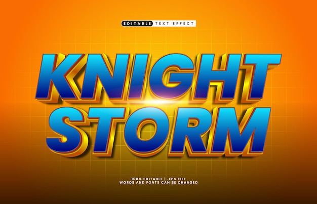 knight storm editable text effect with a knight and hero text effect