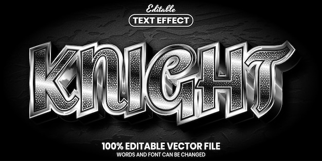 knight text, font style editable text effect
