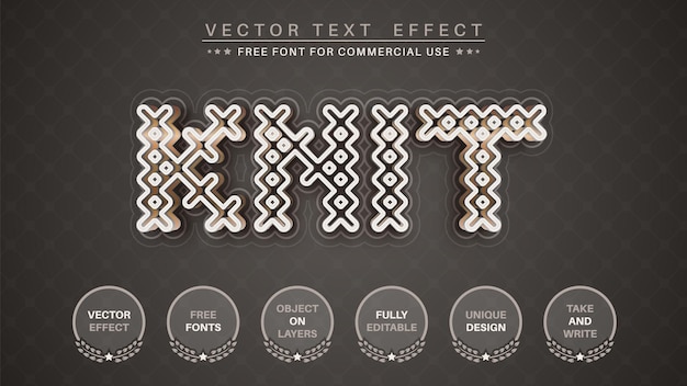 Knit  edit text effect font style
