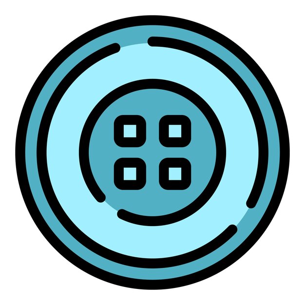 knitting button icon outline knitting button vector icon color flat isolated