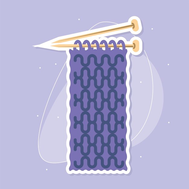 Knitting warm scarf