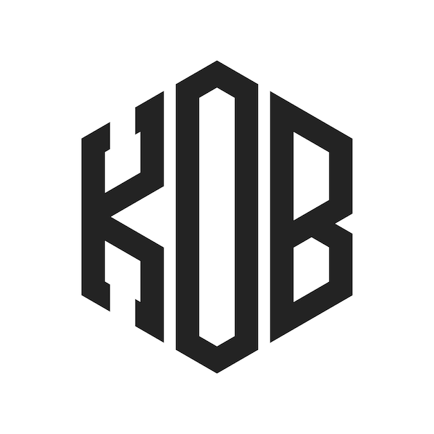 KOB Logo Design Initial Letter KOB Monogram Logo using Hexagon shape