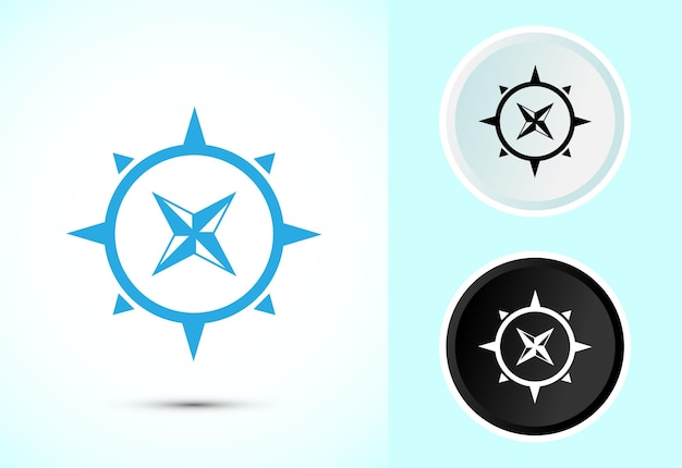 Kompassikon design illustration Navigationsskylt symbol för appar och webbplatser