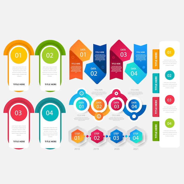 Komplet pakke med infografiksamling