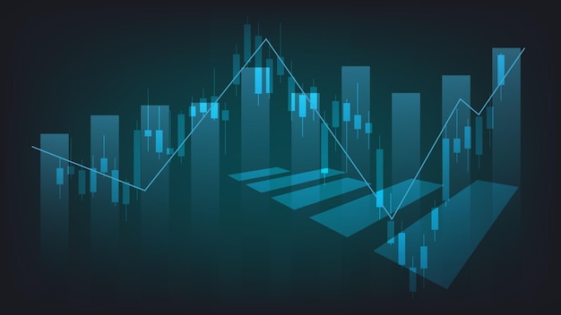 Koncept för ekonomisk situation. Finansiell affärsstatistik med candlestick-diagram som visar aktiemarknaden
