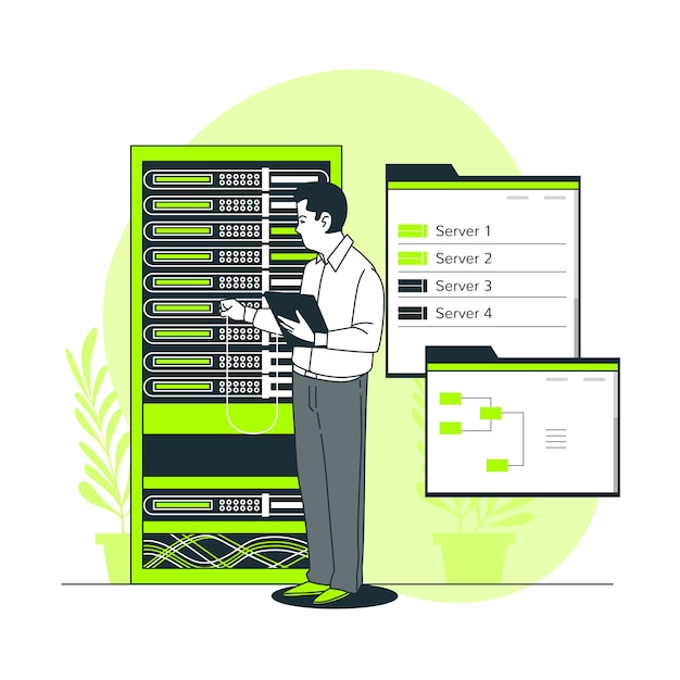 Konceptillustration av serverstatus