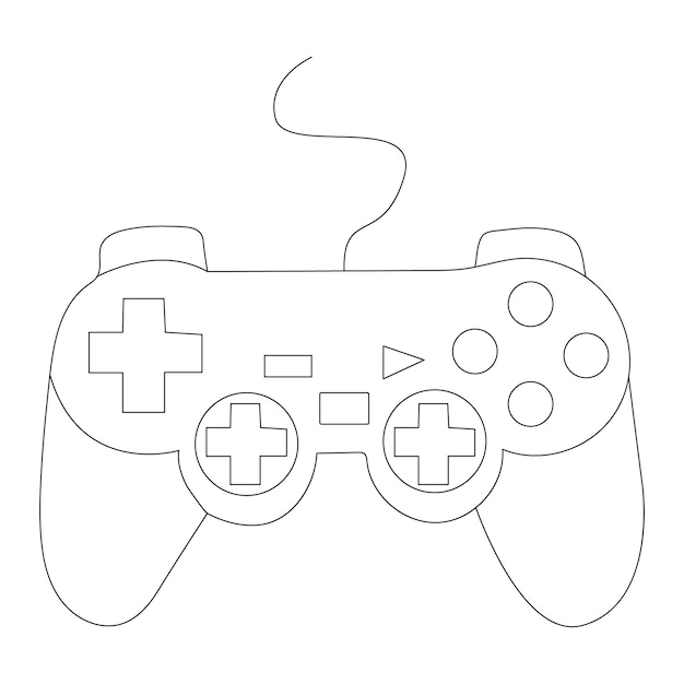 Kontinuerlig enlinjeskonsthandteckning av spelkontrollvektorillustration