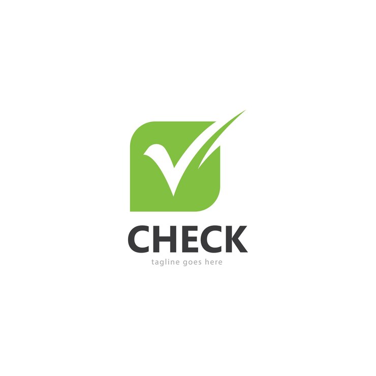 Vektör kontrol listesi onay işareti logo şablonu vektörü