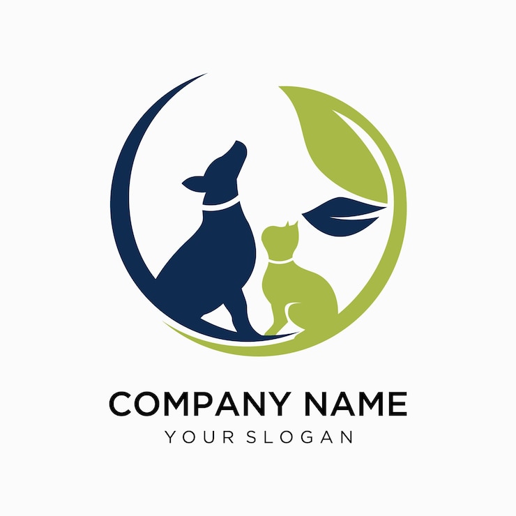 Vektör köpek, kedi ve logo vektörü