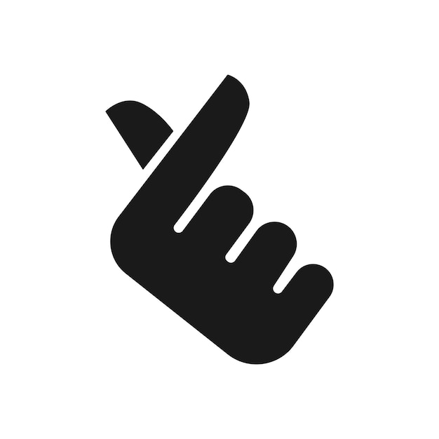 Korean Finger Heart I Love You Hangul Vector illustration Korean symbol hand