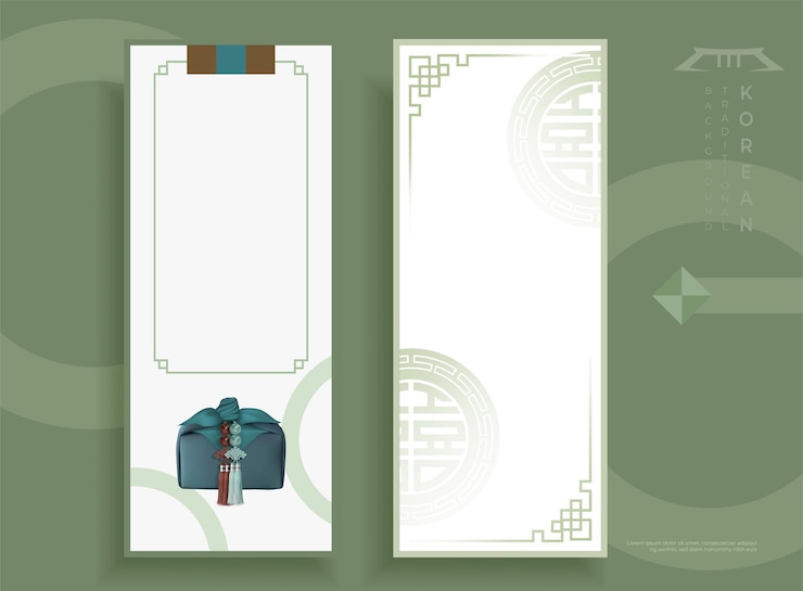 Vektör korean happy new year background with traditional pattern