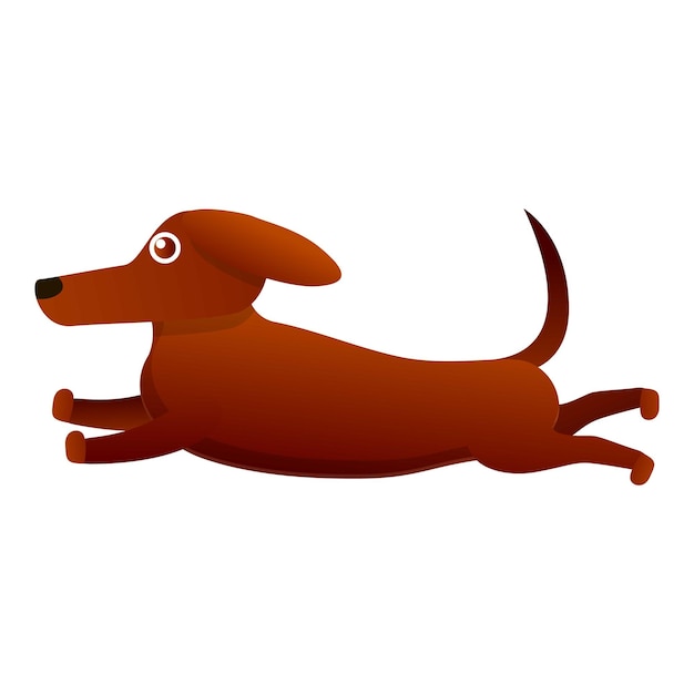 Korkmuş dachshund ikonu Beyaz arka planda izole edilmiş web tasarım için koşarak korkmuş dachshund vektör ikonunun karikatürü