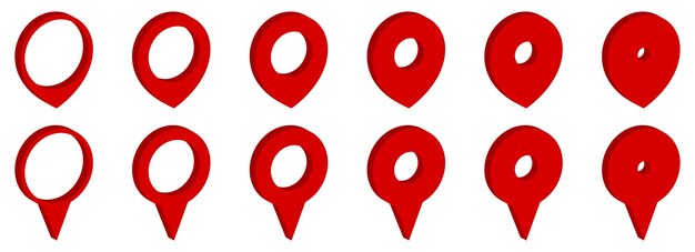 Kort placering pin ikon sæt vektor illustration